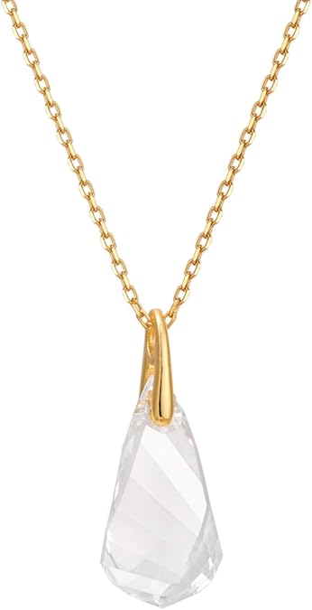 S.Leaf Crystal Necklaces 925 Sterling Silver Necklace 14k Gold Necklace