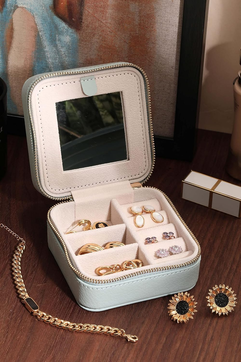 S.Leaf Ladies' Travel Jewelry Box Mini Jewelry Box